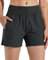 Libin Wanderhose Damen Kurz 4 Wandershorts Outdoor Shorts Sports Laufshorts Stretch Schnelltrocknend Sommer Athletic Reisen Trekking Wander Shorts Hohe Taille mit Taschen, Schwarz, XL