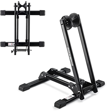ROCKBROS Foldable Bike Stand Floor Bike Parking Stand Bicycle Rack for 20-29 Mountain Road Indoor Outdoor Garage Storage
