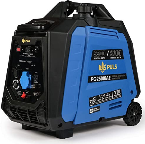 PULS energy Grupo electrógeno inversor PG2500iAE 2500W | Generador de gasolina 2,5kW | Tanque 3,7L | Motor 4T | Silencioso 58dB | Sensor de aceite