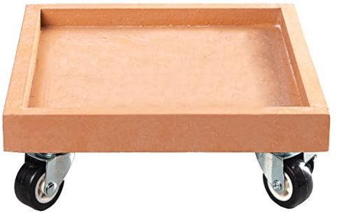 Carrello portavasi Quadrato per impieghi gravosi con Ruote, Carrello portavasi con Supporto per Piante rotanti, Vassoio sottovaso per fioriera con Ruote, Carrello portafiori in Vaso con Rote