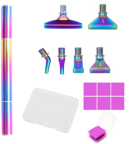 papasgix Diamond Painting Stift Zubehör, 5D Diamant Malerei Stift Werkzeug Set mit 5d Drill Pen Ersatzköpfe Diamond Painting Stifte Zum Befüllen für DIY Handwerk Nagelwerkzeug(13pcs Bunt)