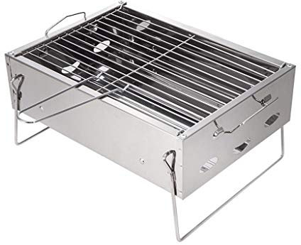 Barbacoa De Acero Inoxidable, Mini Mesa De Barbacoa De Carbón Al Aire Libre, Barbacoa Plegable Simple