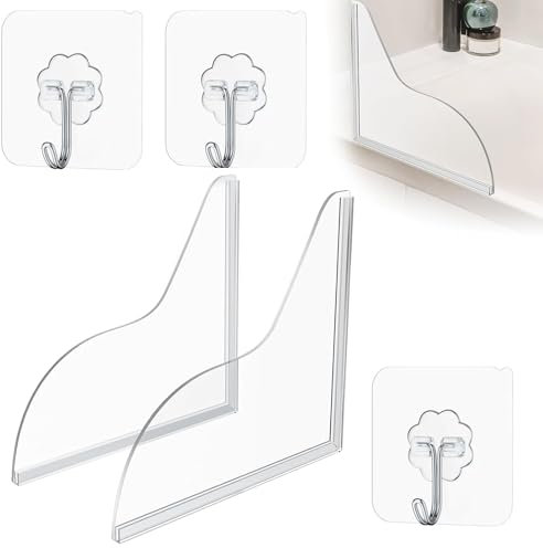 KGJAXF 2pcs Shower Splash Guard, 8.3x7.3 In Bath Splash Guard, Splash Guards, Acrylic Self Adhesive Kitchen Sink Splash Guard