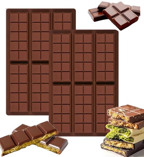 Yuqilin 2 st chokladform i silikonform surfplatta djup chokladpepitsform utan Bpa chokladform, för att göra choklad våfflor gelé godis (B)