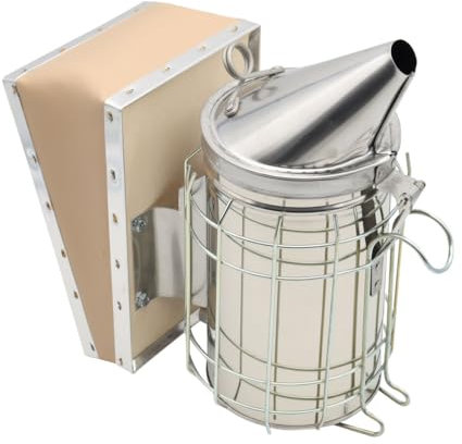 Dadant Smoker Standard für Imker aus Edelstahl (Original) Robuster Bienen Smoker mit Schutzgitter & Blasebalg für effektive Rauchentwicklung