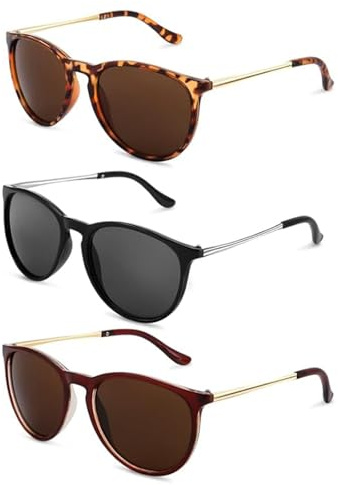 3PCS Women's Polarised Sunglasses Lightweight Scratch-Resistant Lenses, Polarised Sun Glasses for Women Protection, Stylish Comfortable for Driving, Travel, Hiking, Beach, Daily & Outdoor Wear