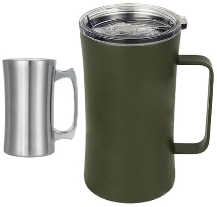 Vattenmugg Med Handtag Isolerande och stänksäker rostfritt stål
