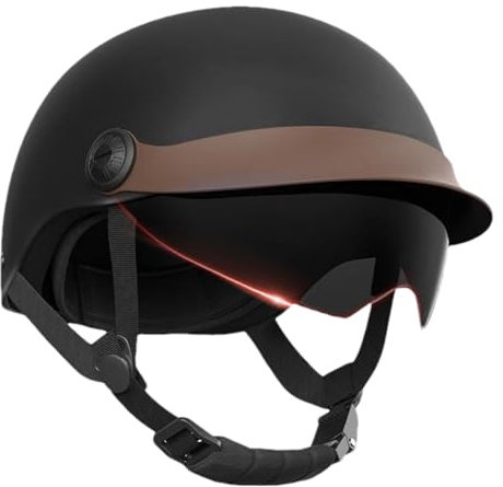 Jethelm Visier Roller Helm Mopedhelm Ideal Für Motoroller Scooter Moped Mofa Motorrad Mit Visier, Halbhelm Retro Motorradhelm, Bike Cruiser Chopper Offenem Herre