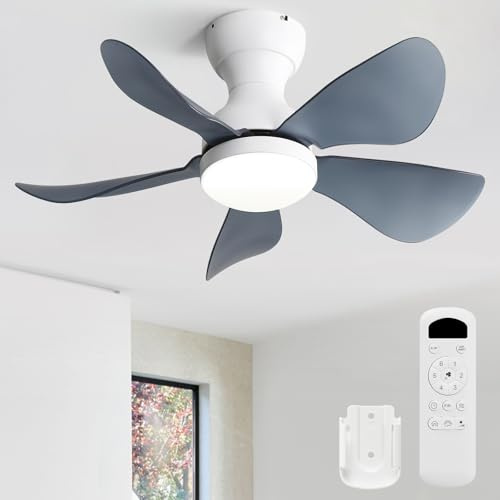 Sofucor 74cm Ventilatore da Soffitto con Luce LED, Dimmerabile 3CCT, Telecomando, 6 Velocità, Timer, Silenzioso Lampada Ventilatore da Soffitto per Soggiorno, Cucina, Camera da Letto