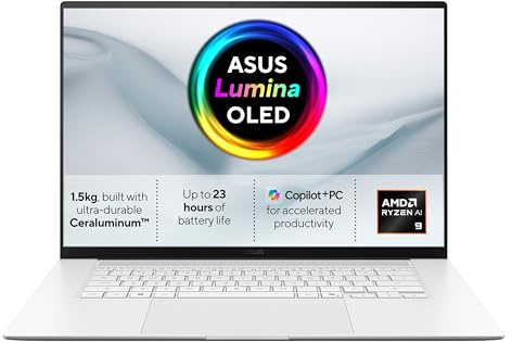 ASUS Zenbook S 16 OLED UM5606GA CoPilot+ PC Laptop | 16.0 3K (2880x1800) OLED screen | AMD Ryzen AI 9 465 | 32GB RAM | 2TB PCIe SSD | UK Backlit Keyboard | Windows 11