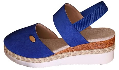 Sandali da yoga da donna con separatori per dita dei piedi Nuovo commercio estero estate tacco pendenza sandali fondo spesso bordo grande formato tinta unita testa rotonda casual sandali con fondo