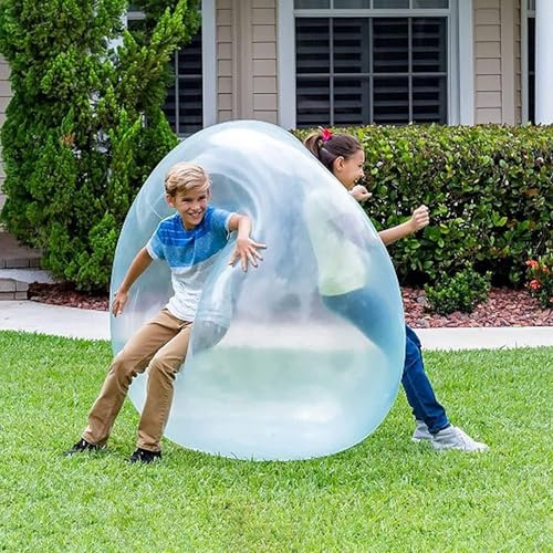 Super Bubble Ball, 47'' Giant Inflatable Ball, Inflatable Water Balloon, Beach Bubble Ball, Swing Ball Game for Garden Adults Kids, Kids Outdoor Toys for Ages 6+ (A)