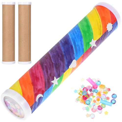 Toyvian 3pcs Diy Kaleidoscope Kit, Diy Kaleidoscope Making Craft Kit Creative Preschool Science Toy for Kids for Home And Classroom Use, 7. 4 X 1. 57 X 1. 57 Inches Each, White