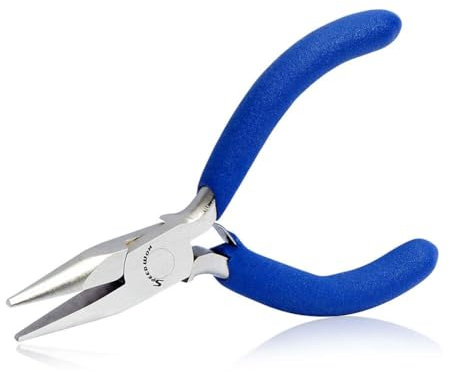 SPEEDWOX 3 Inches Chain Nose Pliers for Jewelry Making Mini Precision Long Nose Pocket Plier Slim Flat Jaws Small Hand Tools Professional Fine Pliers DIY Craft Beading Hobby Wire Work