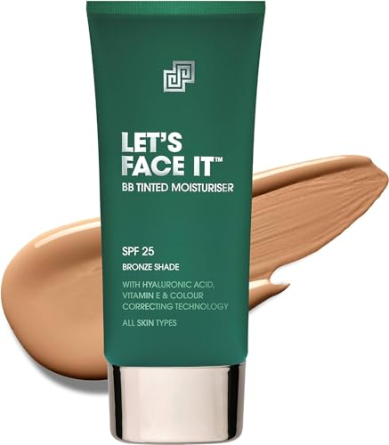 Shakeup Cosmetics Mens Tinted Moisturiser, Vegan Makeup for Men, Natural Coverage for Redness & Blemishes, 24hr Moisturisation with SPF, Easy Application, Bronze Shade, 50ml. Aka. LET'S FACE IT