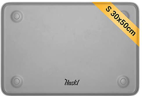 Huskl Napfunterlage Futterunterlage Futternapf Fressnapf Unterlage Silikonmatte 30x50 cm Antirutschmatte für Hundenapf Hund Katze Größe S rutschfeste Silikonunterlage