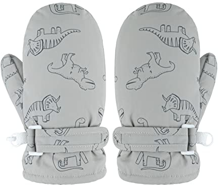 Jupsk Kinder Skihandschuhe, Winter Winddichte Schneefäustlinge Wärmeisolierende Fäustlinge Mädchen Jungen Kaltwetterfäustlinge für 1~6 Jahre Kinder Rodeln Snowboard Skating Laufen Outdoor-Aktivitäten