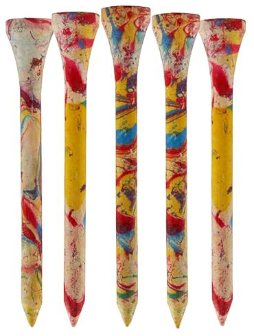 TH Golf Tees da golf in bambù, 70 mm, confezione da 50 e 100 pezzi | diverse opzioni di colore | Premium Eco Friendly Sostenibile Durevole Bamboo Golf Tees (confezione da 100, Tie Dye)