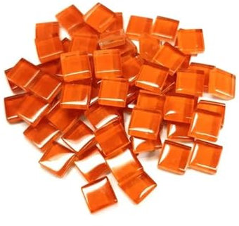 Tesselles mosaique 100 pièces, carreaux de mosaïque en verre carrés de 1 cm, matériaux de processus de mosaïque à faire soi-même Mosaique verre (Color : Orange red)