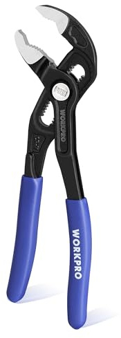 WORKPRO 7 Inch Water Pump Pliers, Quick Release Groove Joint Pliers, CR-V Tongue and Groove Pliers for Home and Industrial Repair, V-Jaw & Push-Lock Desigh, Comfortable Grips, Upgraded Wide Opening