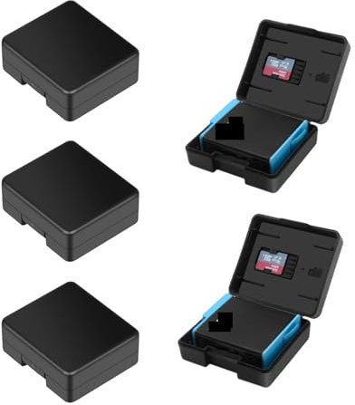 Besvalo Pack of 5 Protective Storage Case Compatible with Battery of Gopro Hero 5/6/7/8/9/10/11/12 Black Cameras, Multifunctional Battery Case Organizer Boxes with Memory Card Slot, BTR-G5-12