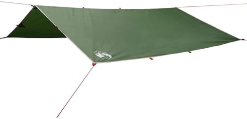vidaXL Tarp, Campingplane mit Ösen, Wasserdicht Schutzplane für Außenbereich Trekkingtouren, Zeltplane Abdeckplane, Grün 185T Polyester