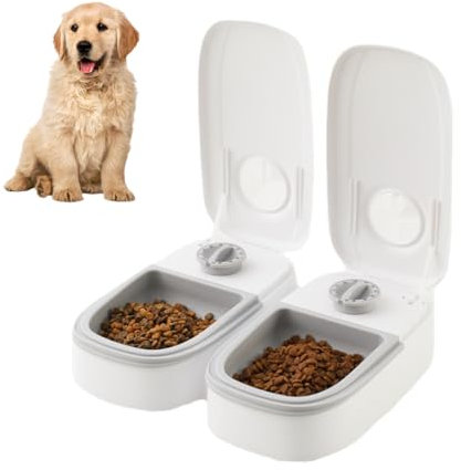 JOAASU Automatic Cat Feeder, 700ML Cat Feeder Automatic with 48H Timer, Dry and Wet Food Cat Food Dispenser, Timed Cat Feeding Station, Automatic Pet Feeders for Cats Dogs Kittens Puppies