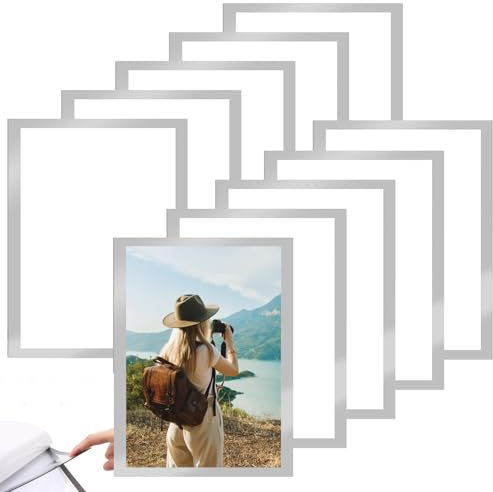 UEPOA Magnetrahmen, 10 Stück Aufklappbarer Diamond Painting Bilderrahmen Selbstklebend Magnetischer Bilderrahmen A5 Magnetischer Plakatrahmen Infotasche Blatthalter