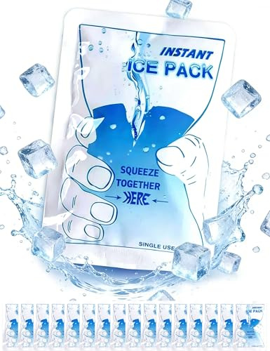 TOOHAO Poche de Froid Instantané, 16 Pièces Poche de Glace Jetables pour Soulager la Douleur, Gonflement, Inflammation, Entorses, Maux de Dents, pour Athlètes et Activités de Plein Air