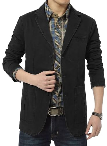 Abrigo casual de tres botones para hombre, chaqueta de negocios, chaqueta deportiva con solapa de muesca, ajuste delgado, para exteriores