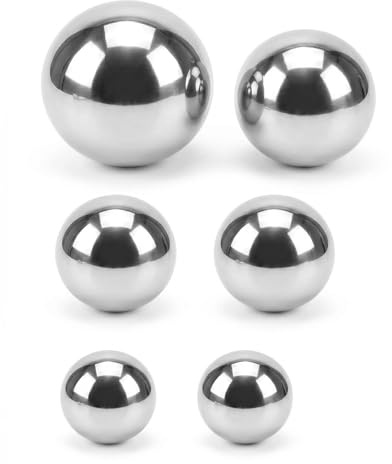 CBHTMY Förpackning med 6 stycken trädgårdskulor i polerad spegelmässing, ihåliga utan sömmar, reflekterande dekorativa kulor för utomhusbruk, damm och minidammar, silverfärgade flytande kulor (6