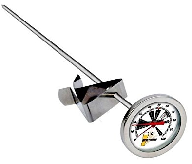 BROWIN® Analog Kerntemperaturmesser mit Clip 101600 | 0-100 °C Bratenthermometer aus Edelstahl | Garthermometer für Bier, Fleisch, Flüssigkeiten und Babymilch | Thermometer zum Kochen, Braten