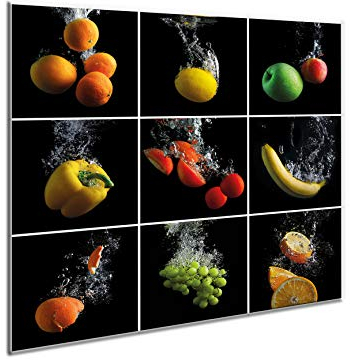 SemUp - Panneau de protection en céramique pour plaque à induction électrique - 60 x 52 cm - Grande planche à découper - Verre trempé - Grande planche à découper - Découpe murale de cuisine
