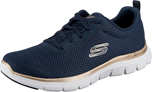Skechers Flex Appeal 4.0 Bril Womens Trainers Navy 7 UK