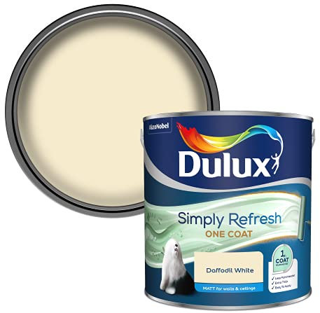 Dulux 5382904 Simply Refresh Matt Emulsion Paint, Daffodil White, 2.5 L