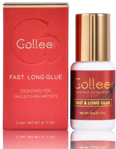 Eyelash Extension Glue Long Retention – 8 Weeks /1 Sec Drying Time/(0.17fl.oz / 5ml) Eyelash Glue for Eyelash Extensions Maximum Bonding/Black Lash Adhesive for Professional USE ONLY