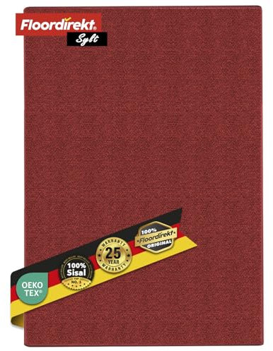 KARAT Sisal Teppich - Teppichläufer 80 cm breit - Naturfaser Läufer - Teppich für Wohnzimmer, Flur, Schlafzimmer - Sisalteppich Sylt (80 x 100 cm, Rot)