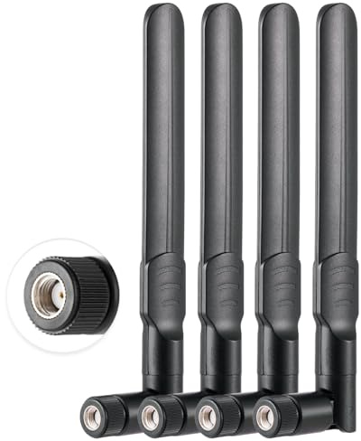 Vecys 4PCS 4G LTE Antena 3dBi Externa RP-SMA Macho Antena Compatible con 4G LTE Inalámbrico CPE Router Hotspot Celular Pasarela Router Módem