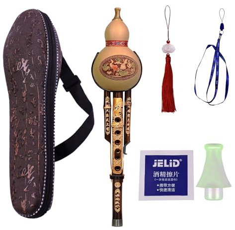 YCXYQ C Key - Flauta de cucurbitácea china de bambú púrpura Hulusi Yunnan Zizhu, flauta de cucurbitácea, instrumento musical chino hecho a mano