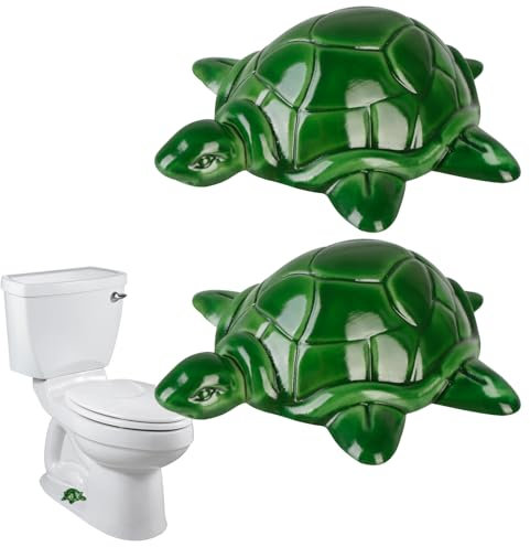 WC-Bolzenkappen, Keramik-Meeresschildkröten-WC-Bolzenkappen, niedliche Badezimmer-Dekoration, lustige Schildkröten-Themen-Gadgets für die Toilette, einfache Installation, WC-Ersatzteile (2 Stück)