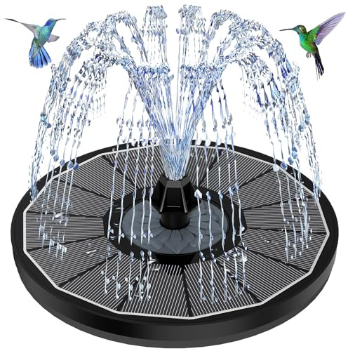 SZMP Fuente Solar Bomba 3.5W Fuente de Jardín Vidrio Solar Panel, 2026 Nuevo Bomba de Agua Solar con 8 Noquillas & 4 Fijadores, Ideal para Estanque de Jardín Fuente, Baño de pájaros, Piscina, Exterior