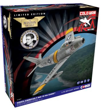 Corgi AA35817 North American F-86E Sabre, Die Cast Model Plane | Diecast Planes & Aircraft Models for Adults & Children Age 14+ Detailed Scale Model Aeroplane for Aviation Collectors