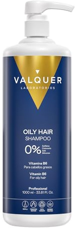 Valquer, Shampoo Antigrasso, Zero%, Senza Sale, Senza Solfati, Senza Parabeni e Senza Siliconi, Per Capelli Grassi, Regolatore di Grasso, 1000 ml
