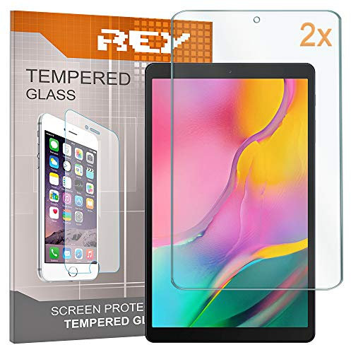 REY Pack 2X Pellicola salvaschermo per Samsung Galaxy Tab A 2019 10.1, Pellicole salvaschermo Vetro temperato, di qualità Premium Tablet