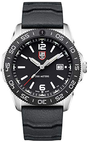Luminox Män analog schweizisk kvartsklocka med gummirem XS.3121, Svart, Modern