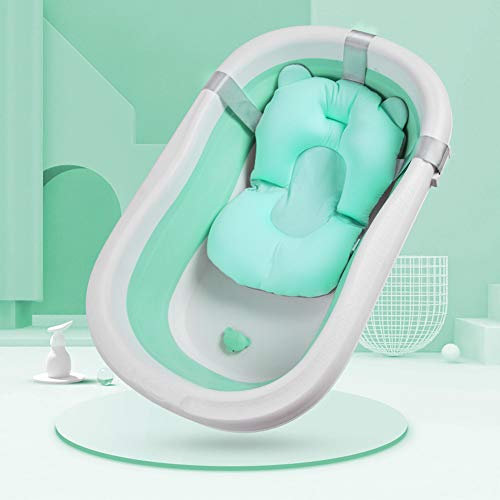 Tapis de Bain Bébé Coussin Baignoire Pliable Nouveau-né Chaise de Bain Etagère Siège de Baignoire Antidérapant Sécurité Coussinet Suspension Bassin Douche Hamac de Bain Réglable Maille pour Enfant