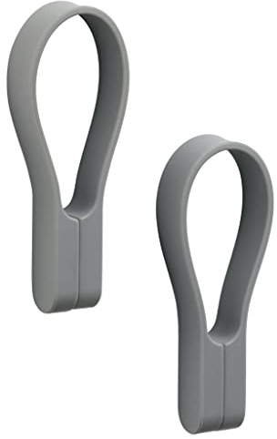Zone Denmark Loop Handtuchklammern, Handtuchaufhänger, Magnetische Handtuchclips, Klammern/Clips für Handtücher und Geschirrtücher, 9 cm, 2 Stück, Grau