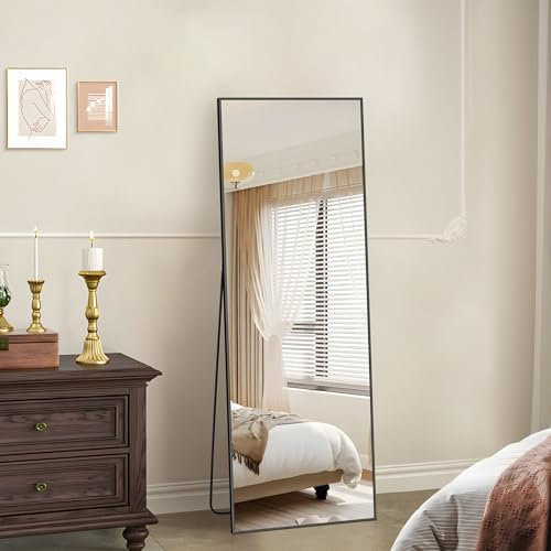 KOCUUY Specchi da Parete Rettangolare 40x150 cm, Specchio da Parete Decorativo Nero Con Cornice In Metallo, Grande Specchi da Appendere Per Soggiorno, Camera da Letto, Corridoio Specchio da Appendere