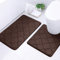 Homaxy Memory Foam Badezimmerteppich Set 2 teilig WC Vorleger mit Ausschnitt Set Saugfähige rutschfeste Badematte Set Waschbar Badteppich Set 2teilig, Braun