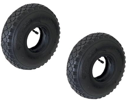 2X Ersatzreifen 3.00-4, Mantel mit Schlauch, Luftreifen, Sackkarrenreifen, max. Belastung 136 kg, max. Druck 2,1 bar/30 psi